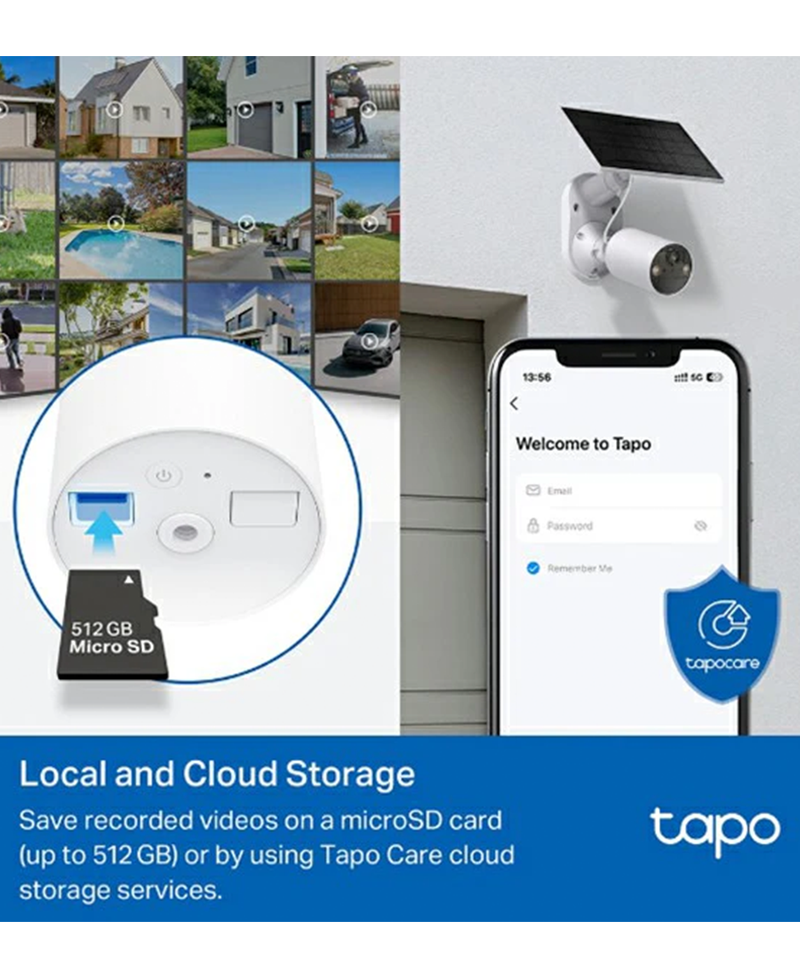 2K Solar-Powered Security Camera with Kit | White TAPOC410KIT Redmond Electric Gorey