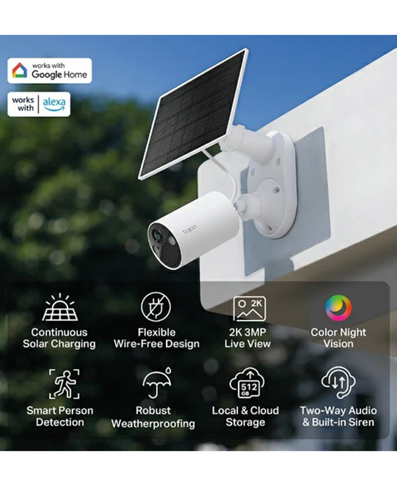 2K Solar-Powered Security Camera with Kit | White TAPOC410KIT Redmond Electric Gorey