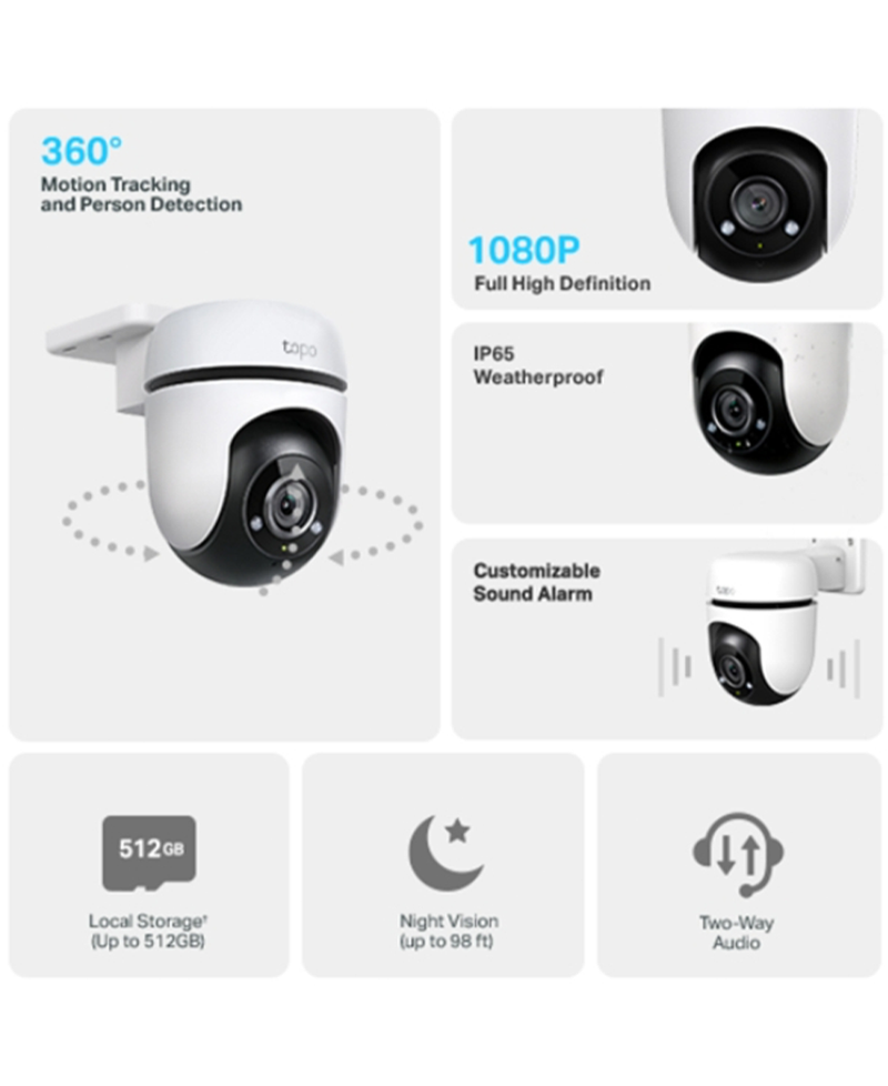 TP-Link C500 Outdoor Pan/Tilt Wifi Camera | White TAPOC500 Redmond Electric Gorey