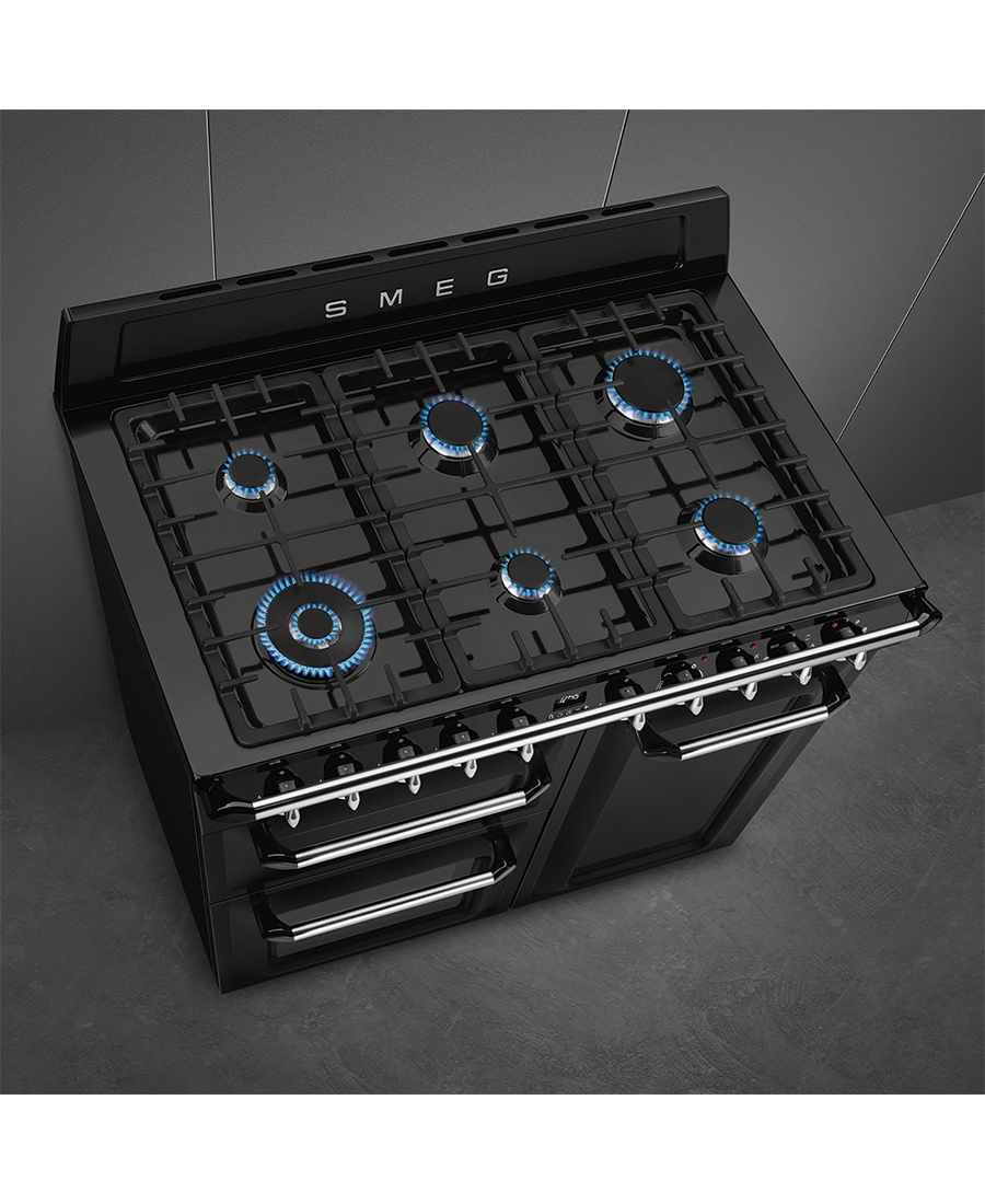 Smeg 100cm Traditional Dual Fuel Range Cooker | Black TR103BL Redmond Electric Gorey