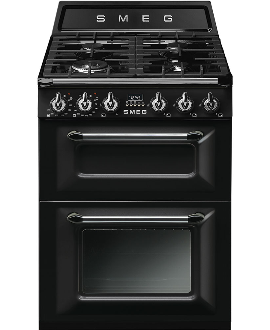 Smeg 60cm Victoria Dual Fuel Range Cooker TR62BL Black Redmond Electric Gorey