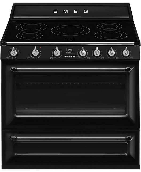 Smeg 90cm Victoria Range Cooker with Induction Hob TR90IBL2 Black Redmond Electric Gorey