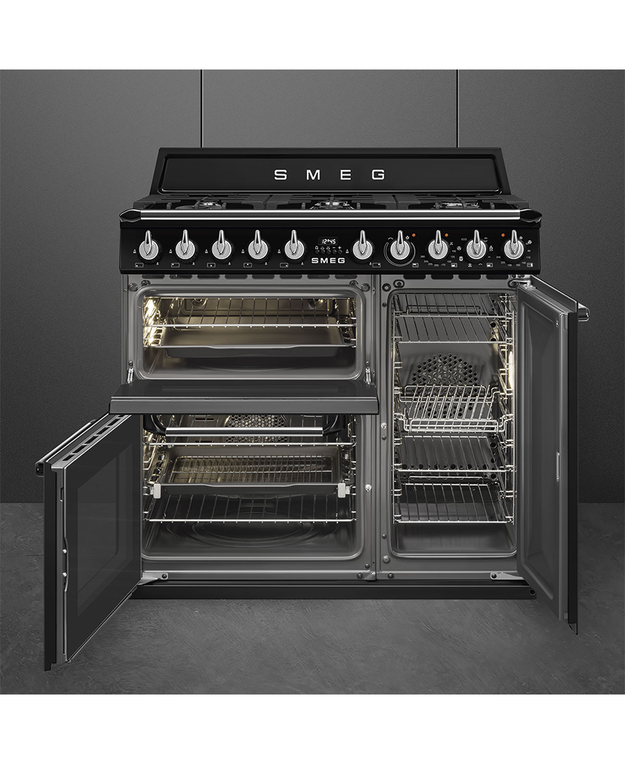 Smeg 90cm Dual Fuel Range Cooker | TR93BL | Black TR93BL Redmond Electric Gorey