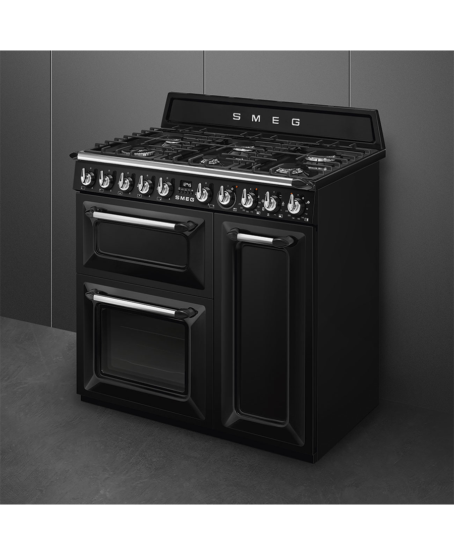 Smeg 90cm Dual Fuel Range Cooker | TR93BL | Black TR93BL Redmond Electric Gorey