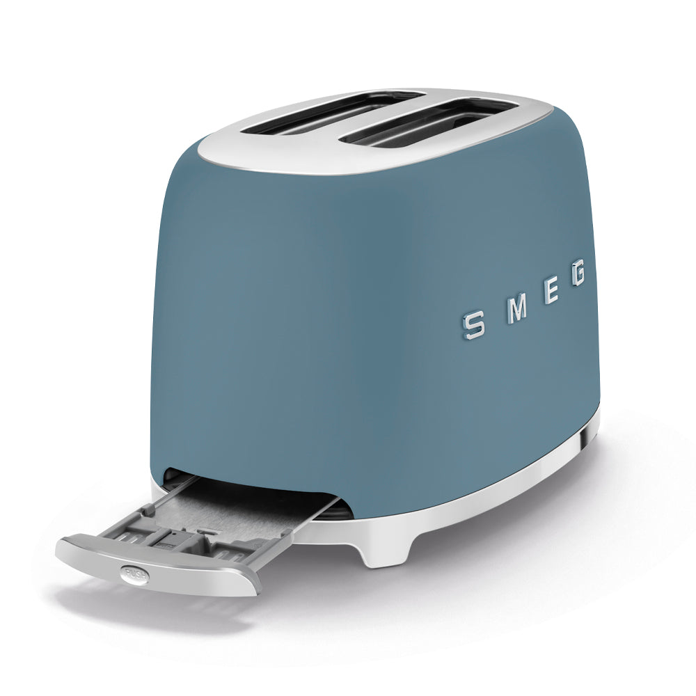 Smeg 50's Style 2-Slice Toaster Matte Storm Blue TSF01SBMUK