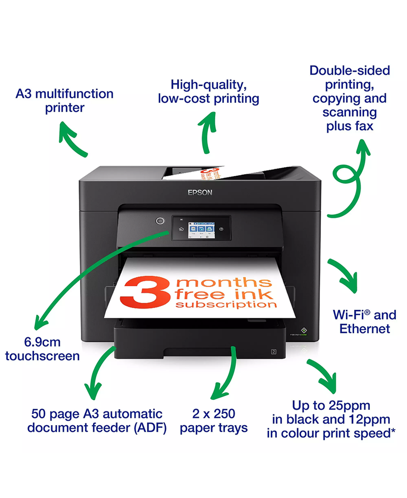 Epson Workforce A3 Duplex All-in-One Printer WF7830DWF Redmond Electric Gorey