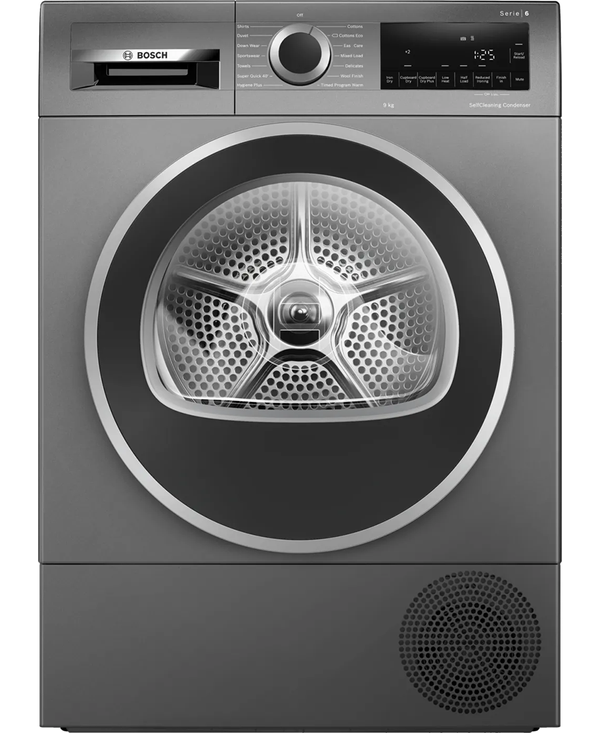 Bosch Series 6, 9kg Heat Pump Tumble Dryer | Graphite WQG245R9GB Redmond Electric Gorey