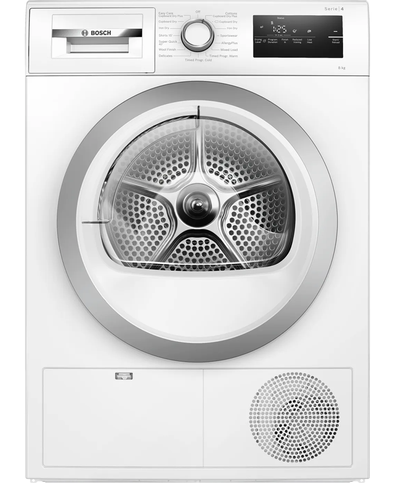 Bosch Series 4, 8kg Condenser Tumble Dryer | White WTN83203GB Redmond Electric Gorey