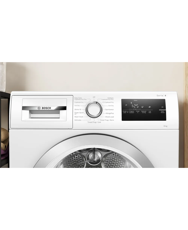 Bosch Series 4, 8kg Condenser Tumble Dryer | White WTN83203GB Redmond Electric Gorey