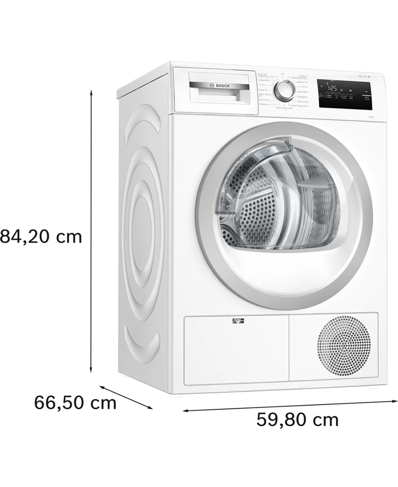 Bosch Series 4, 8kg Condenser Tumble Dryer | White WTN83203GB Redmond Electric Gorey