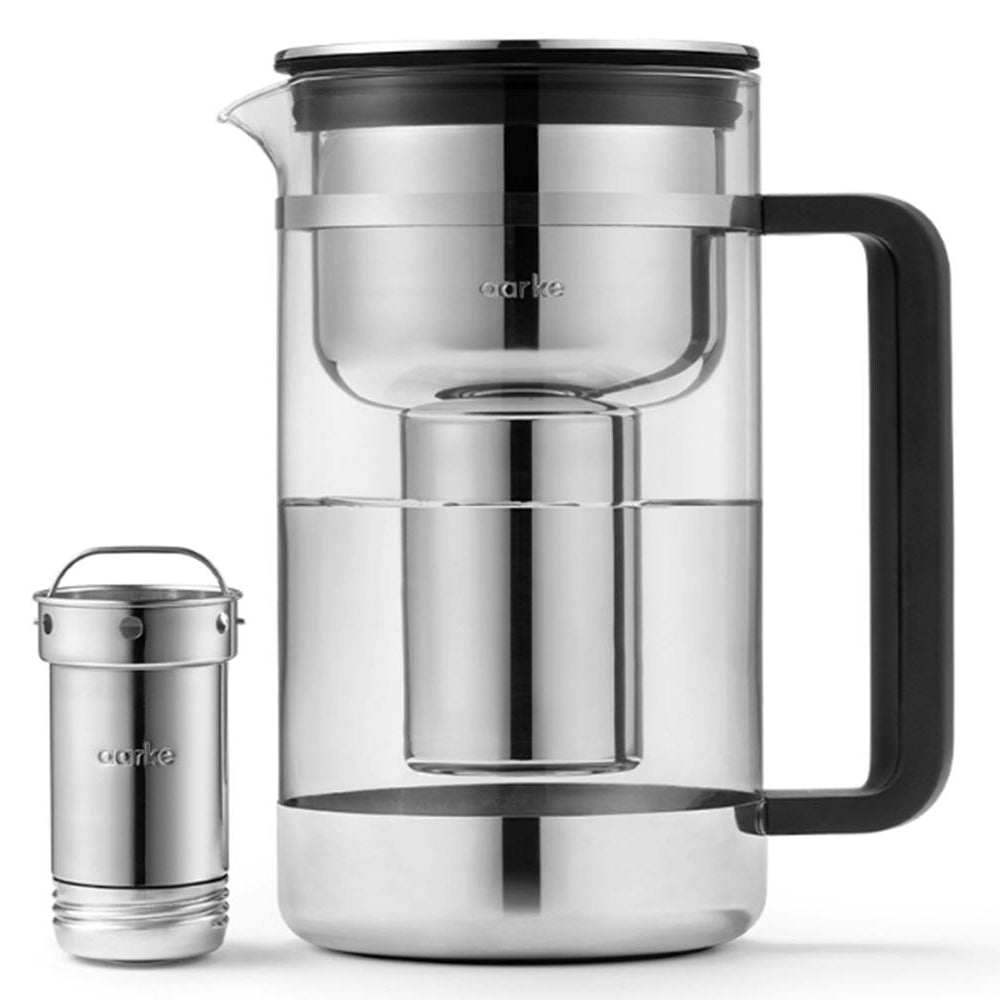 Aarke 1.66L Water Purifier Jug Large | Glass & Steel - A1220 Redmond Electric Gorey
