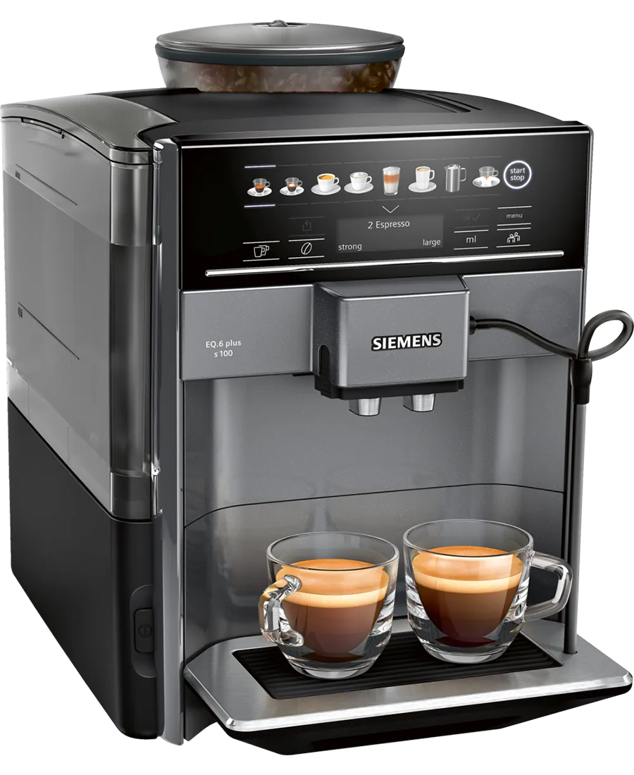 Siemens EQ6 S100 Bean to Cup Fully Automatic Coffee Machine | Diamond Titanium Metallic TE651209GB Redmond Electric Gorey