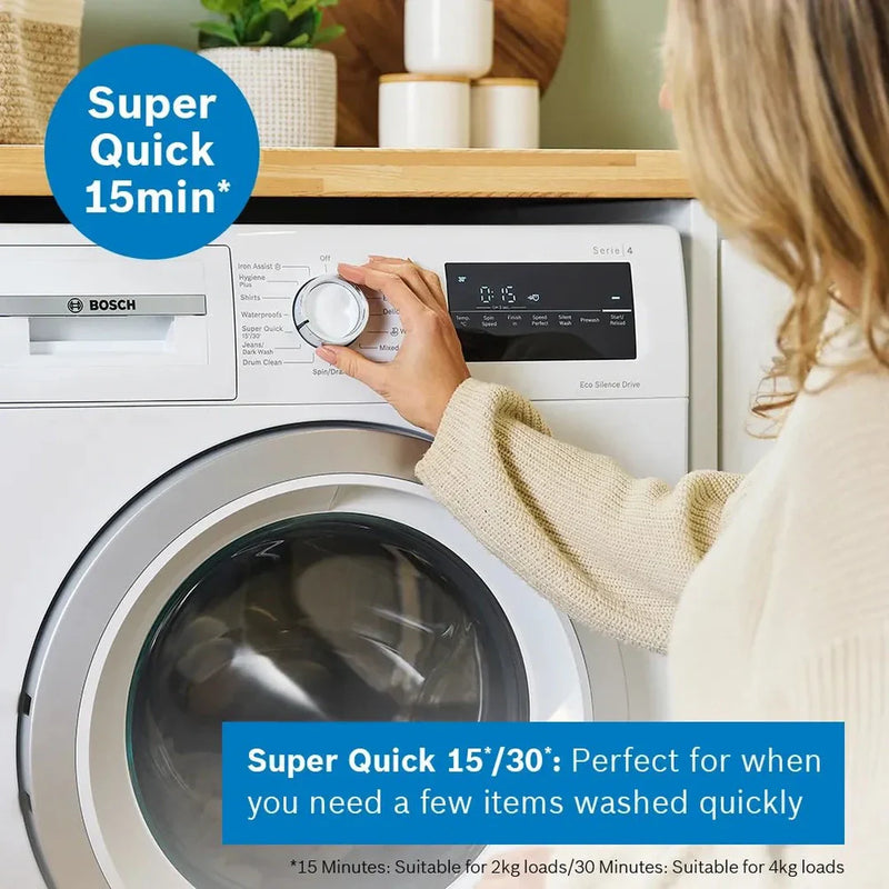 Bosch Series 4 Washing machine, Front Loader 9kg 1400 rpm - White | WAN28259GB Bosch Washing Machine Redmond Electric Gorey Ireland