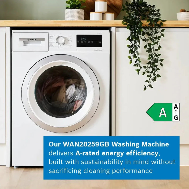 Bosch Series 4 Washing machine, Front Loader 9kg 1400 rpm - White | WAN28259GB Bosch Washing Machine Redmond Electric Gorey Ireland