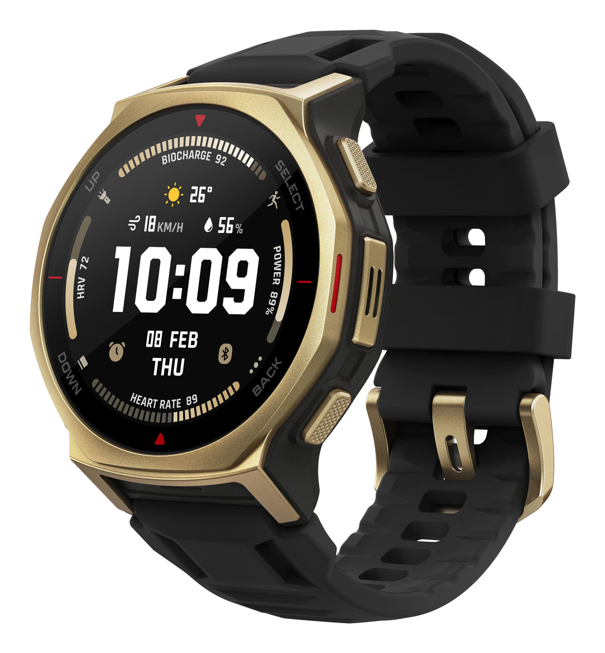 Amazfit T-Rex 3 Pro 44mm Smartwatch, Black Gold 146-W2548GL1N