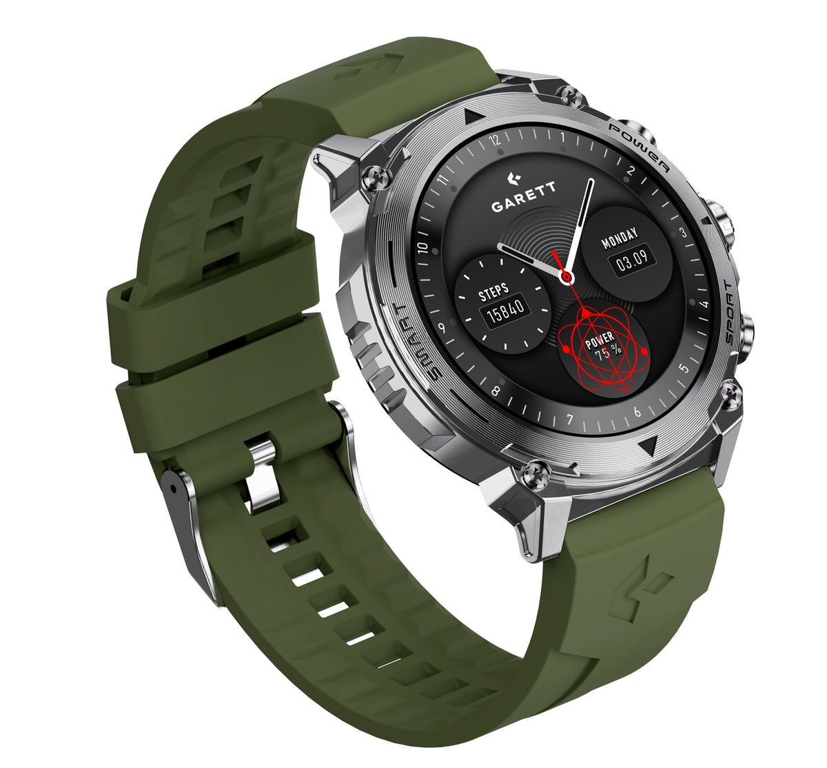 Atom Smart Watch Silver Steel