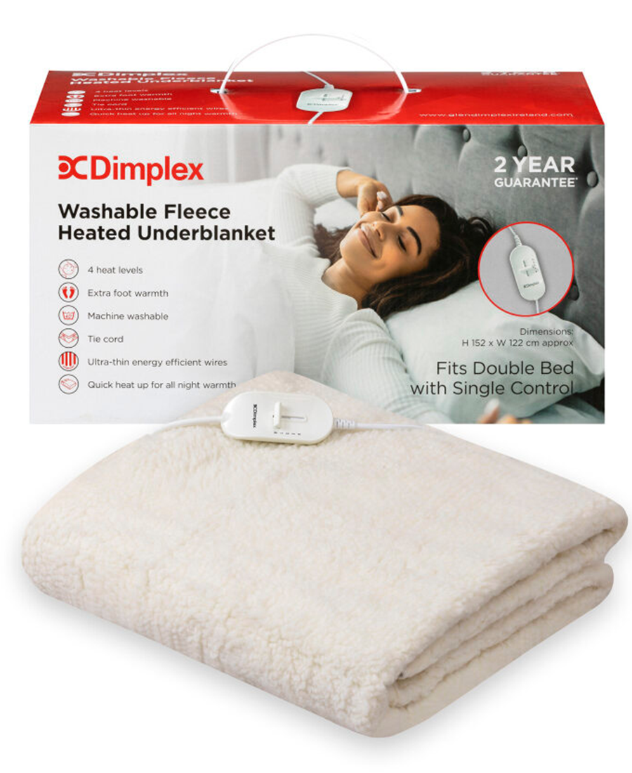 Dimplex Double Washable Fleece Heated Under Blanket DFB2002 Redmond Electric Gorey