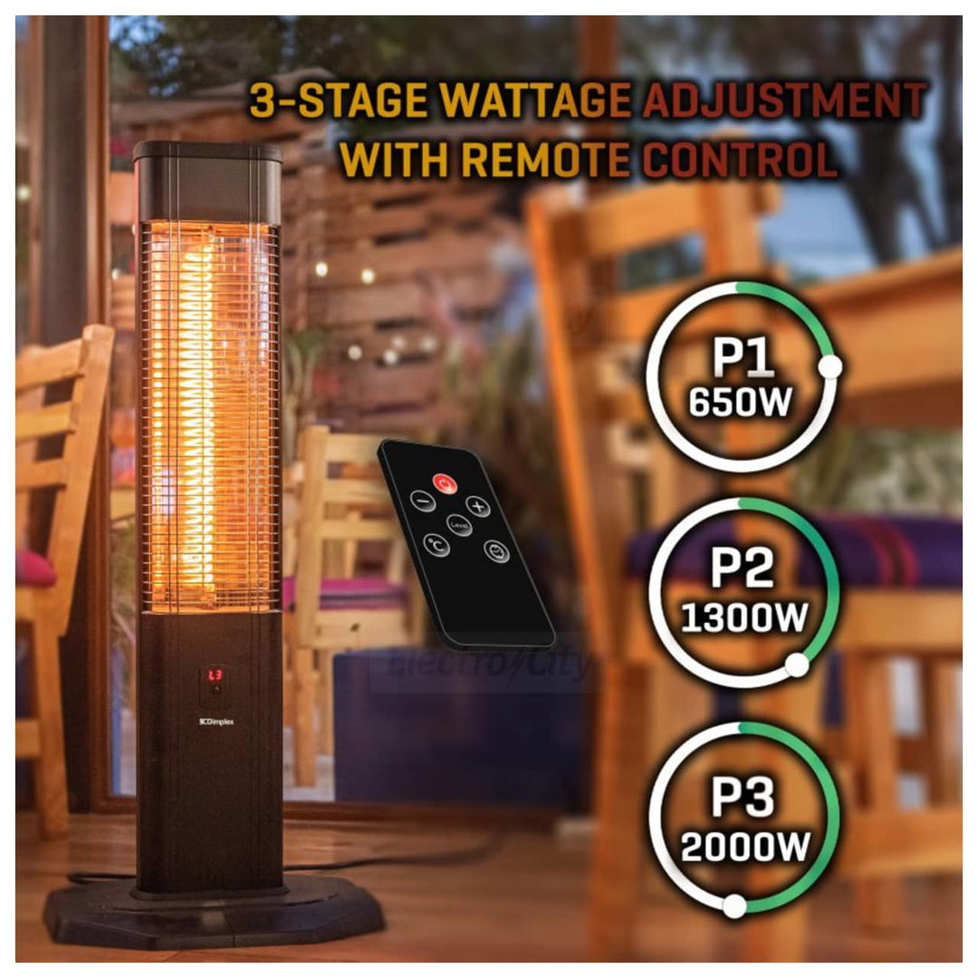 2kW Freestanding Carbon Indoor & Outdoor Heater | DXOTDRFS2