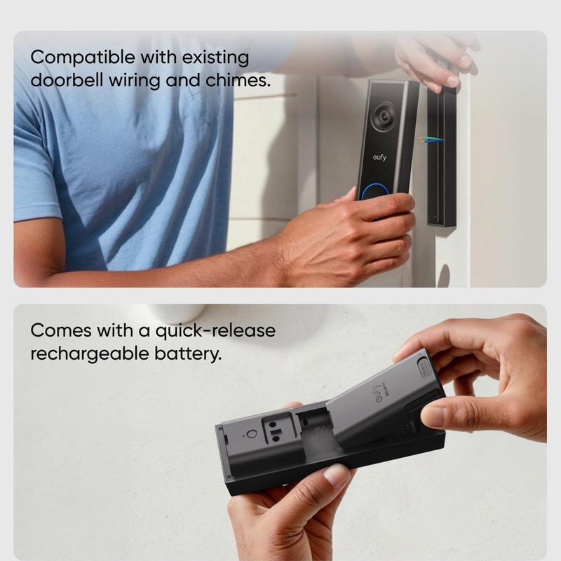 Eufy Video Doorbell C31 Smart Doorbell 2K - Black | T8223312 Eufy Smart Camera Redmond Electric