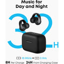 AeroClip Open-Ear Clip-On Earbuds Black