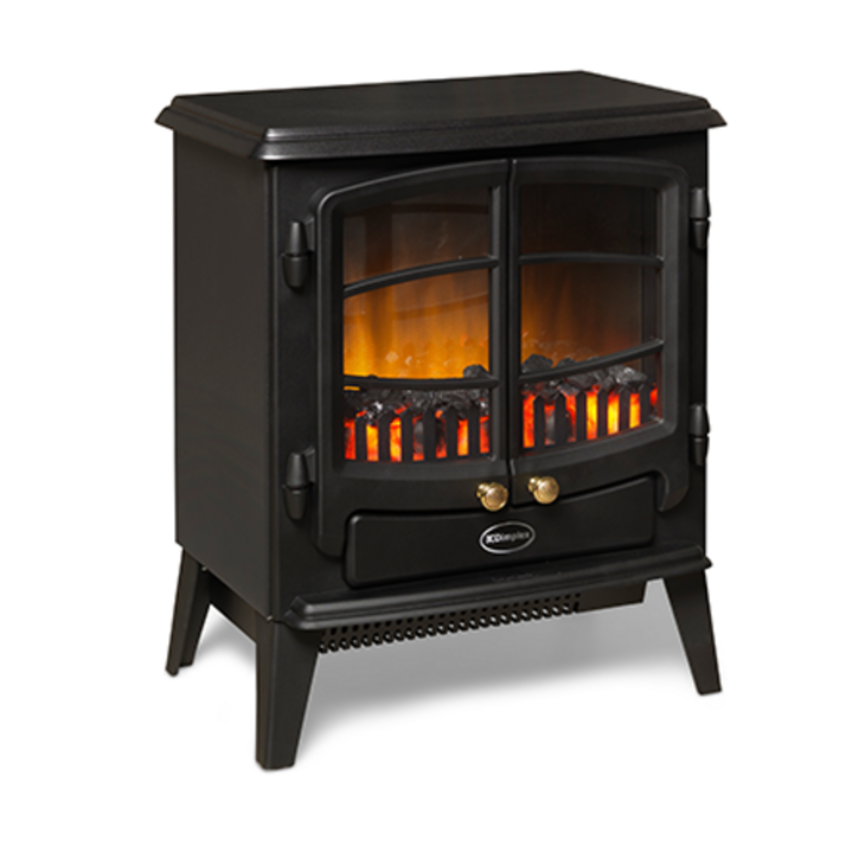 Elbe 2kW Optiflame Electric Stove Black