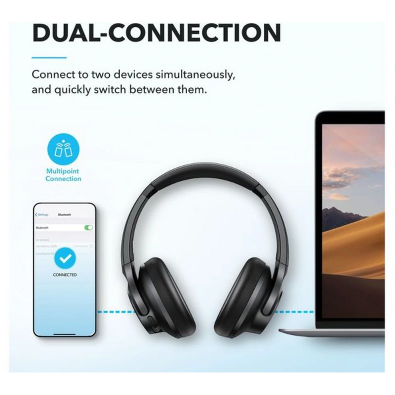 Q21i NC Wireless Noise-Cancelling Headphones Black