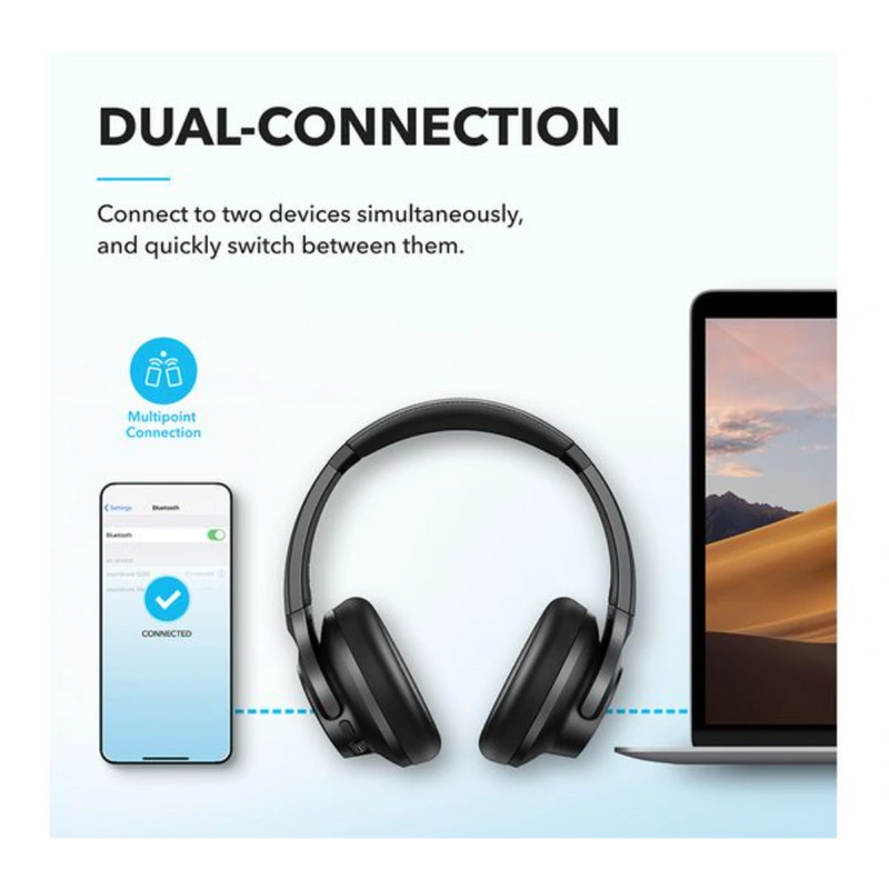 Q21i NC Wireless Noise-Cancelling Headphones Black