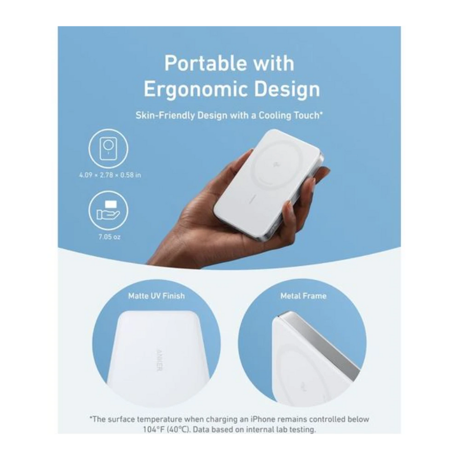 Anker MagGo Slim Wireless Power Bank 10,000mAh | White - A1664H21 Redmond Electric Gorey