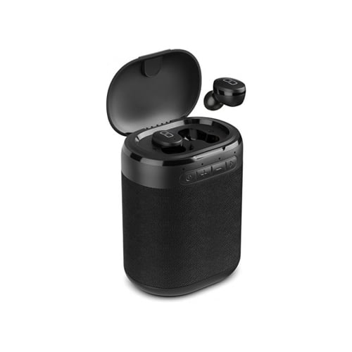 Ledwood Versa Nomad Bluetooth speaker with earbuds, model LD-VERSA-B