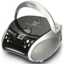 Lenco SCD-24 Portable FM Radio And CD Player, Black/Silver SCD-24BLACK/SILVER Portable Radio & CD Player
