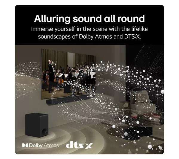 USG10TY 3 1Ch Dolby Atmos Soundbar Subwoofer in Black