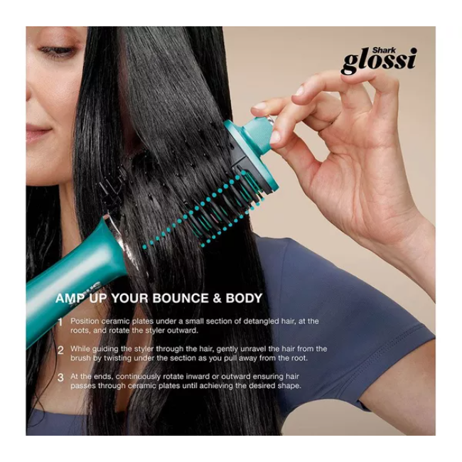 Shark Glossi 2-In-1 Hot Brush + Air Glosser | Juniper - HT302UKTL Redmond Electric Gorey