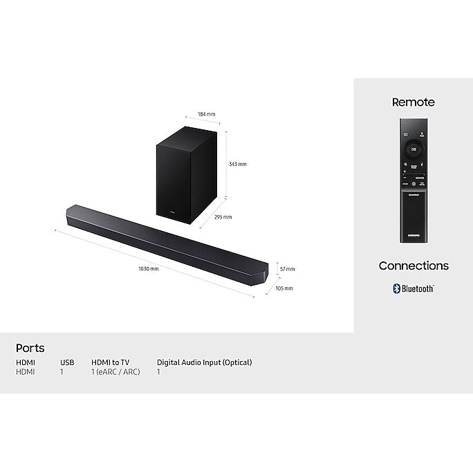 Q600F Q-Series 3.1.2-Channel Soundbar with Wireless Subwoofer | Black
