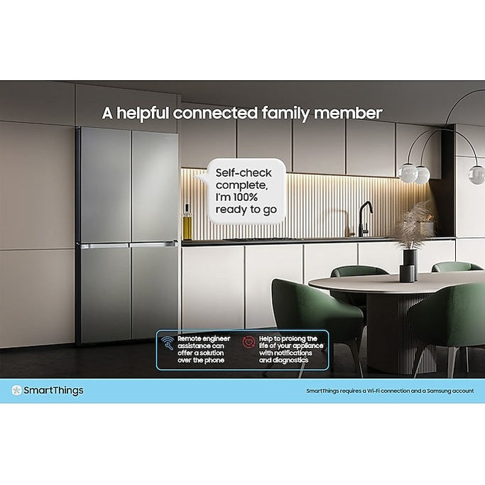 Samsung Family Hub AI Vision Inside French Style Smart Fridge Freezer - Real Stainless | RF65DG9H0ESR/EU Samsung American Fridge Freezer Redmond Electric