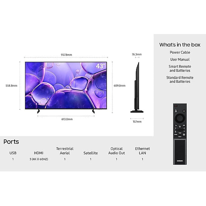 Crystal UHD 43 Inch 4K Smart TV