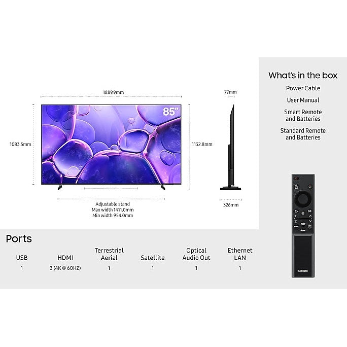 Crystal UHD 85 Inch 4K Smart TV