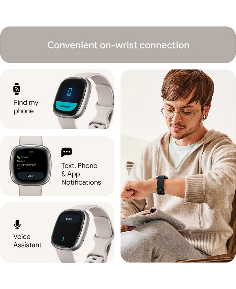 Fitbit versa smartwatch white sales