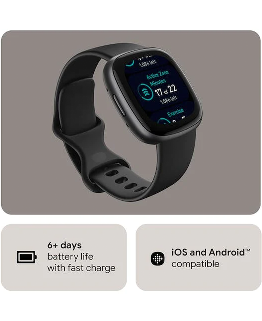 Fitbit Versa 4 Health Fitness Smart Watch Black Graphite 79 FB523BKBK