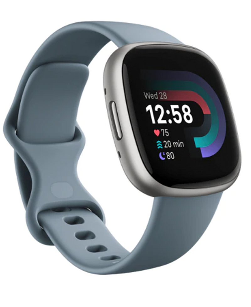 Fitbit Versa 4 Health Fitness Smart Watch Waterfall Blue Platinum 79 FB523SRAG