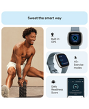 Fitbit Versa 4 Smartwatch | Waterfall Blue & Platinum 79-FB523SRAG Redmond Electric Gorey