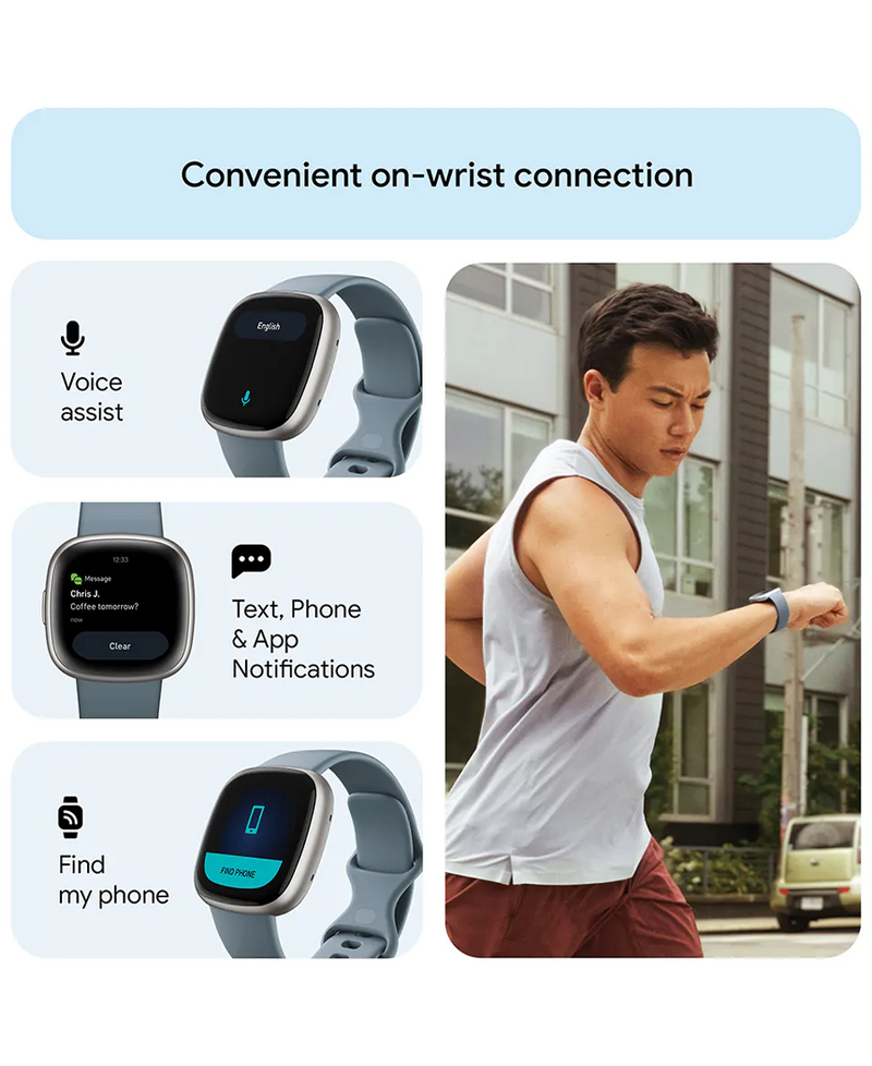 Fitbit Versa 4 Smartwatch | Waterfall Blue & Platinum 79-FB523SRAG Redmond Electric Gorey