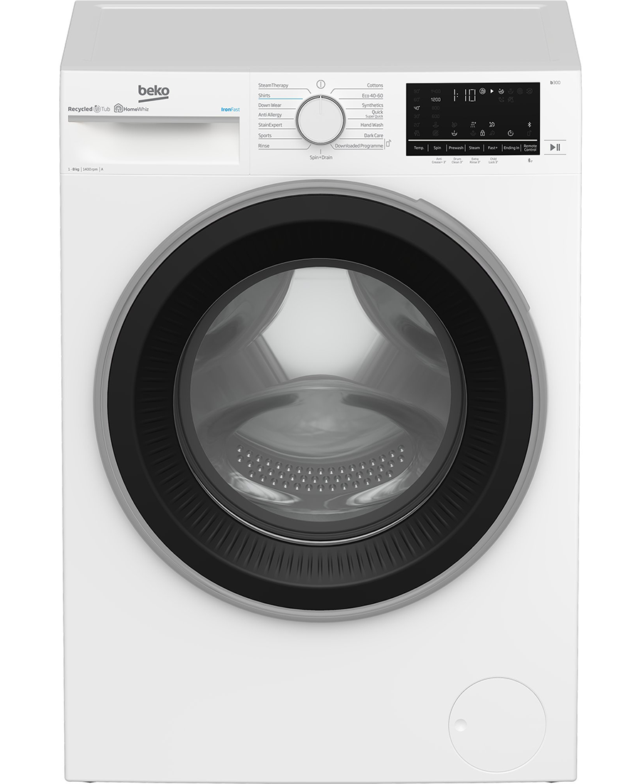 Beko Freestanding 8kg 1400rpm Washing Machine IronFast RecycledTub® B3W5841IW Redmond Electric Gorey