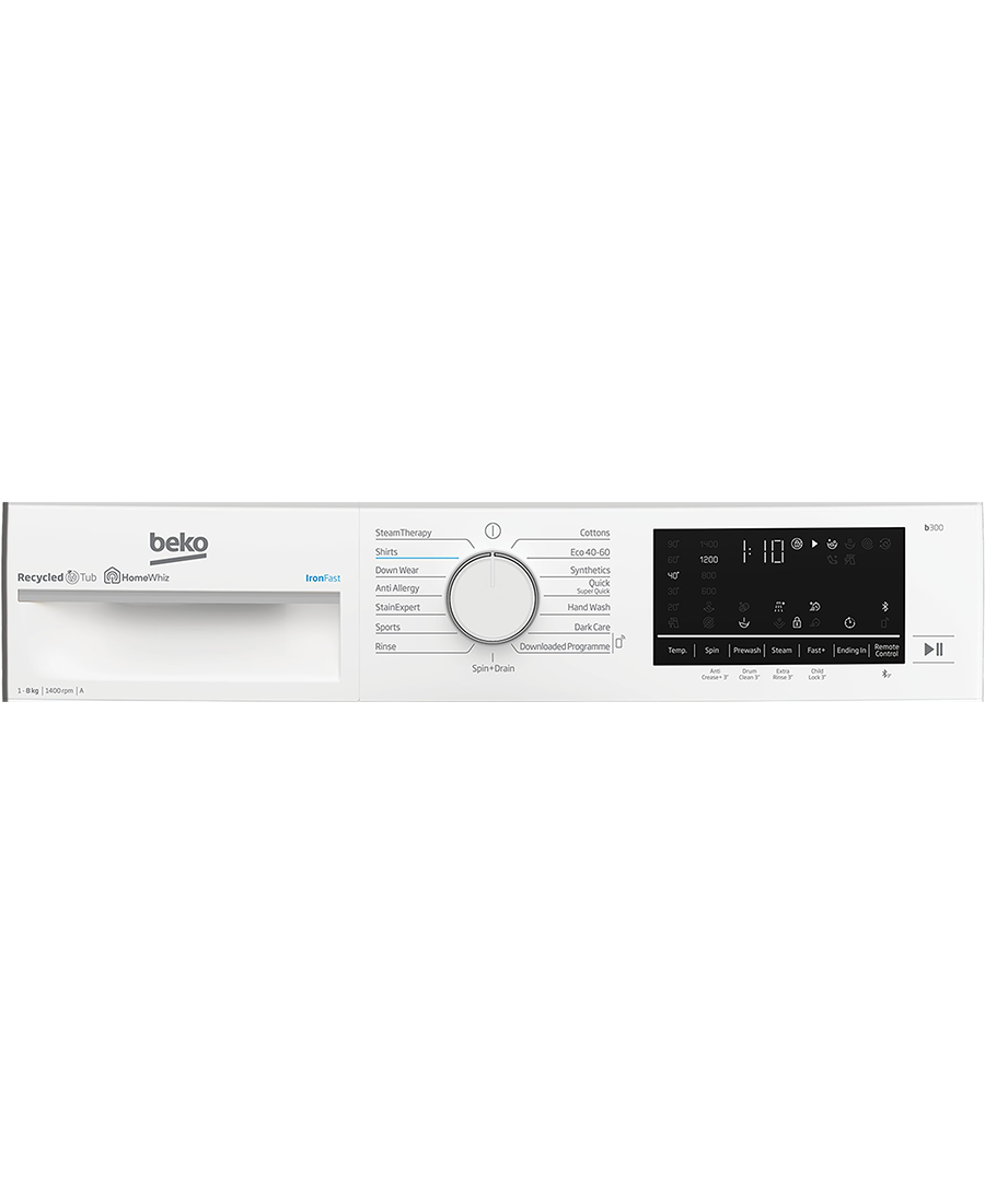 Beko Freestanding 8kg 1400rpm Washing Machine IronFast RecycledTub® B3W5841IW Redmond Electric Gorey