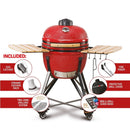 Kamado Bono Media 20" / 52cm | Red - Redmond Electric Gorey