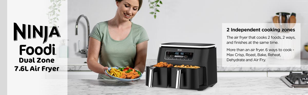 7.6L Foodi Dual Zone Air Fryer | Grey - Redmond Electric Gorey