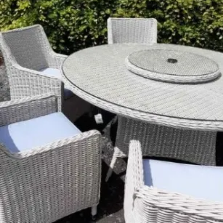 Dunmore 6 Seater Rattan Outdoor Garden Dining Set RADRGY413 Redmond Electric Gorey