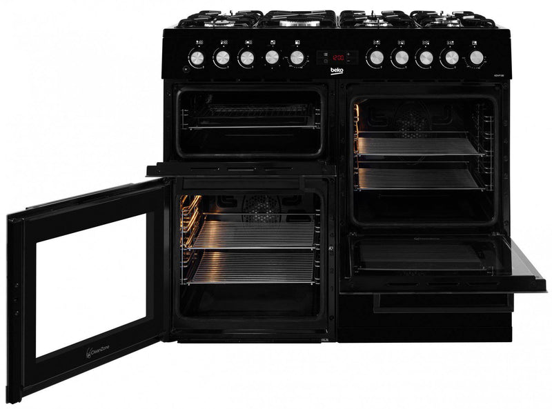 100cm Double Oven Dual Fuel Range Cooker | Black | KDVF100K - Redmond Electric Gorey