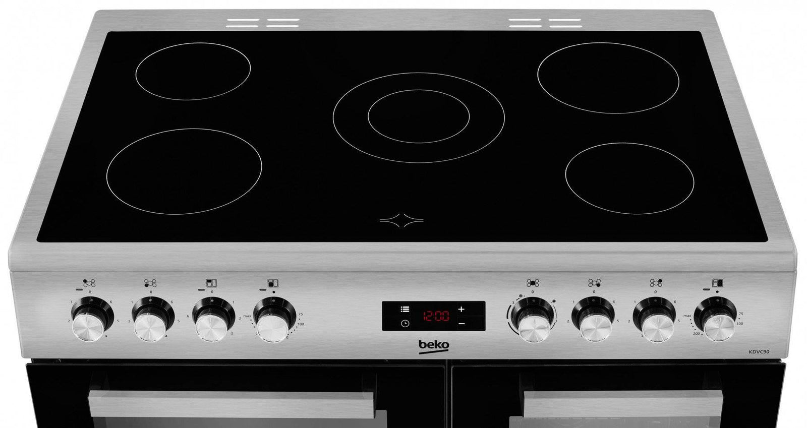 Beko 90cm Double Oven Electric Range Cooker S/Steel KDVC90X